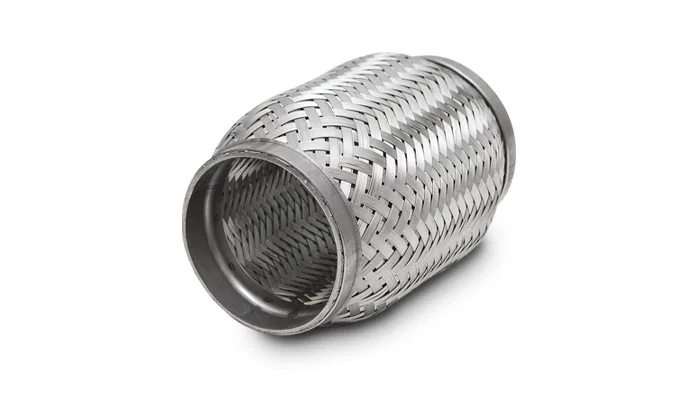 62704 – VIBRANT Exhaust Flex Connector, 2-1/4 Inch Inside Diameter 4 Inch Long Stainless Steel With Braided Liner